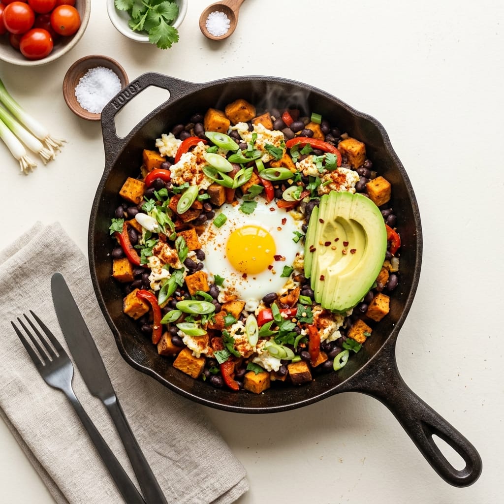 Cast Iron Sweet Potato & Egg Hash