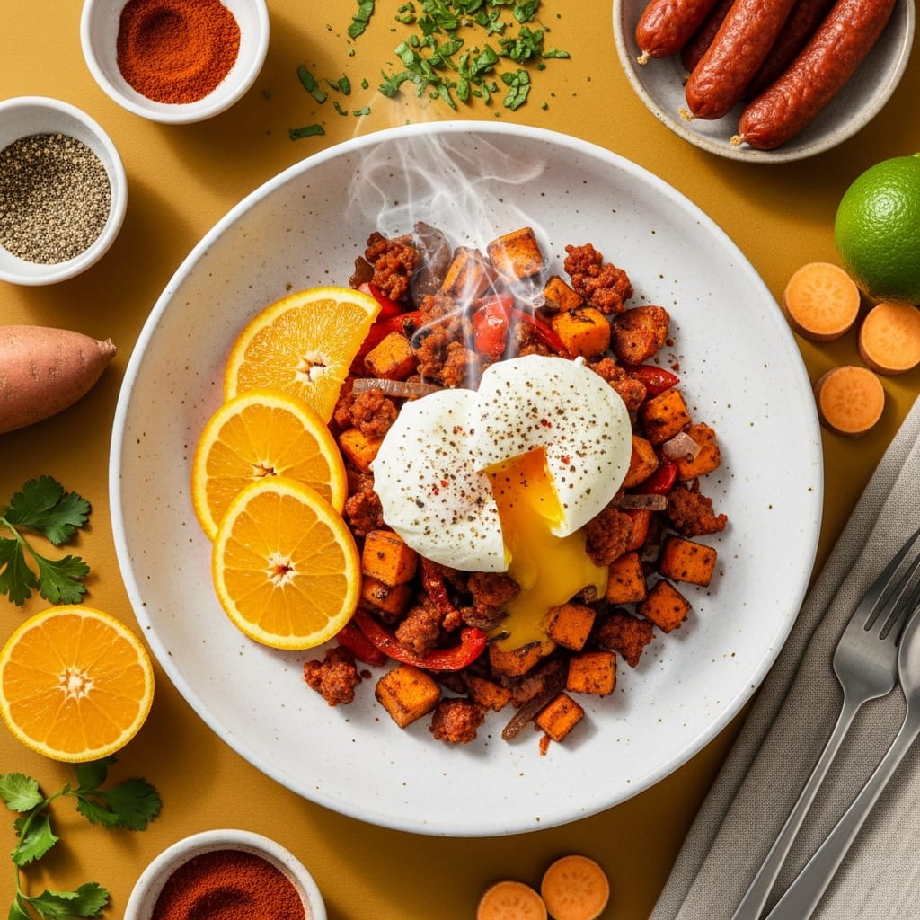 Chorizo and Sweet Potato Hash