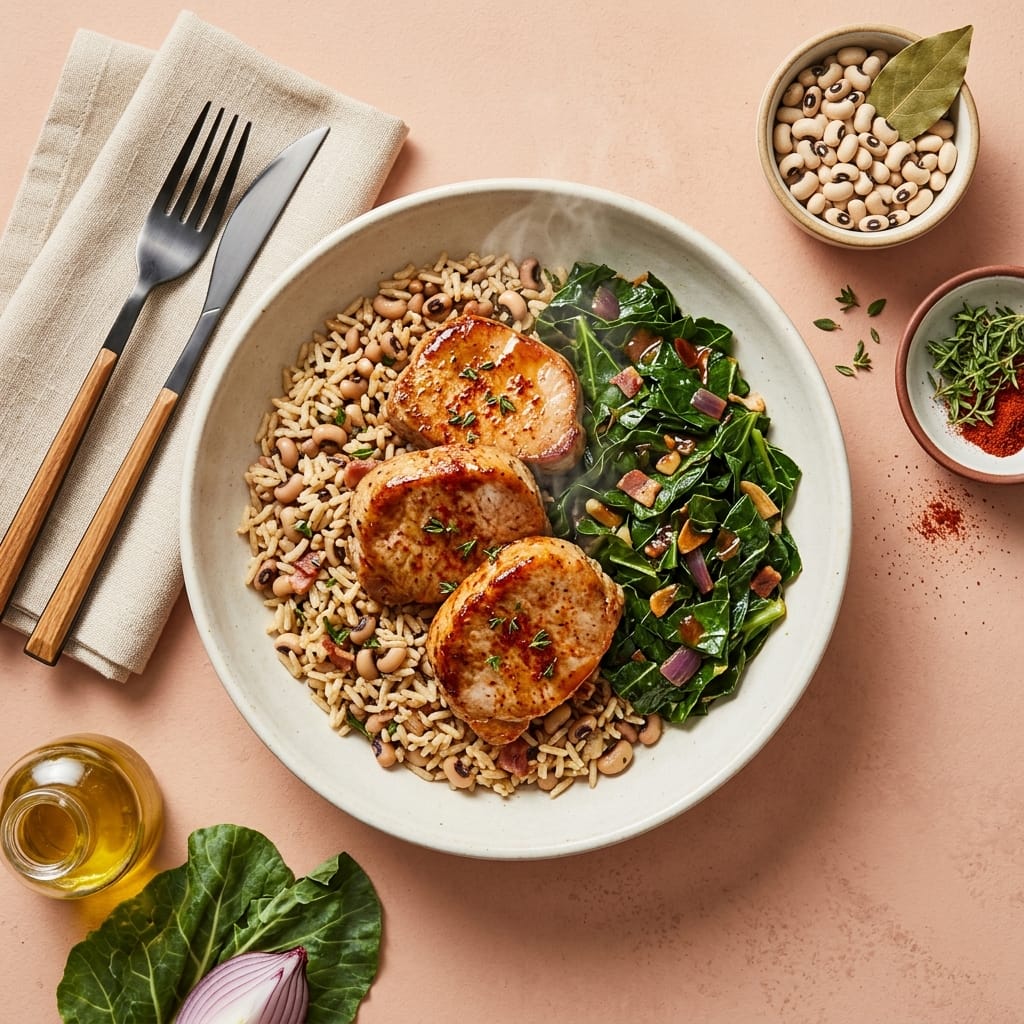 Southern Black-Eyed Peas & Pork Skillet